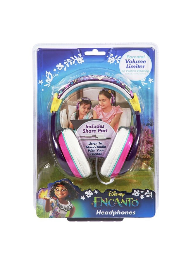 eKids Disney Encanto Headphones for Kids, Wired, Purple, Over Ear, Volume Control, Tangle Free, 3.5mm Jack, Includes Headphone Splitter - Image 4