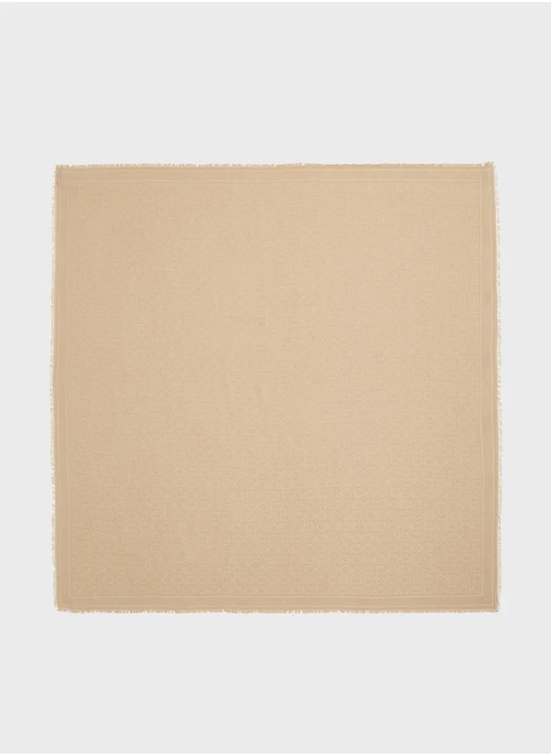 CALVIN KLEIN Monogram Detailed  Jacquard Scarf