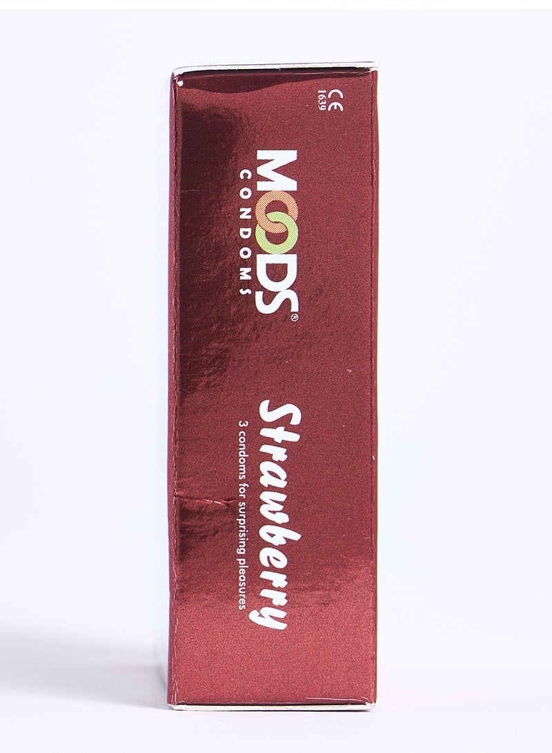 Moods Strawberry Condoms 3s - Image 3