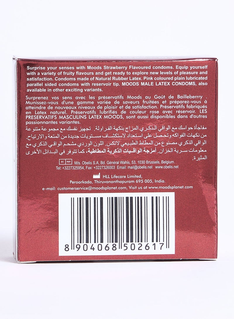 Moods Strawberry Condoms 3s - Image 4