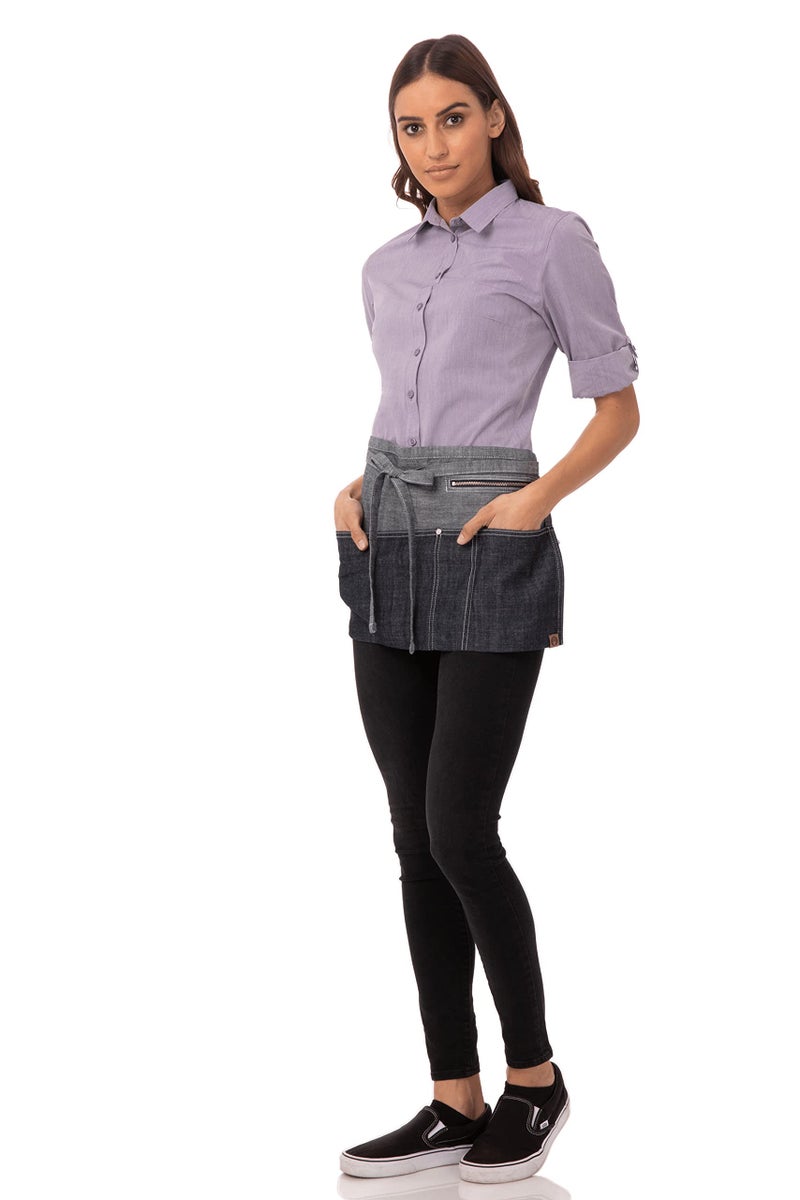 Chef Works Unisex Manhattan Waitress Apron, Indigo Blue, One Size - Image 2