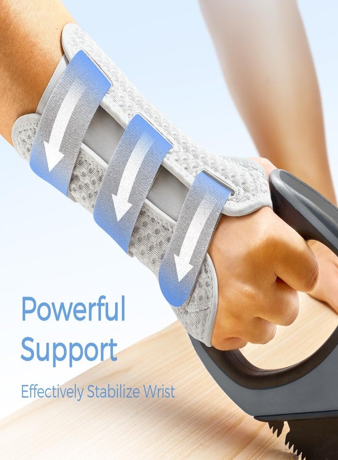 FREETOO Reversible Carpal Tunnel Wrist Brace for Tendonitis for Men Women,Wrist Splint Right Hand and Left Hand for Sprain,Arthritis,Strain. Wrist Stabilizer for Sleeping,Work,Typing.Grey M - Image 3