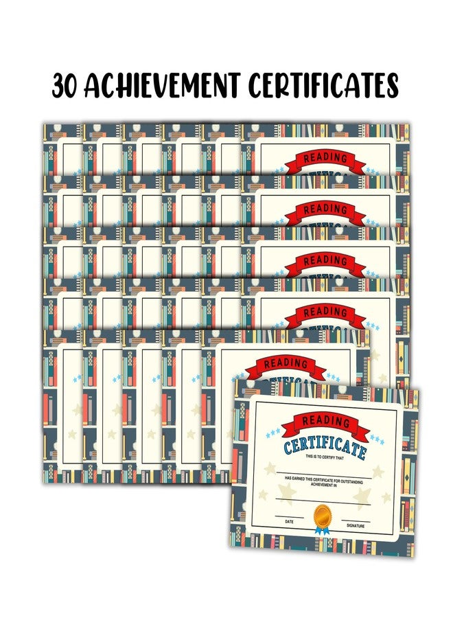 Lashicorn Reading Award Certificate 30pk 6x9” Cardstock Books Read Pages from Librarians Bookworm for Students End of Year Elementary Library Bookshelf - Image 2