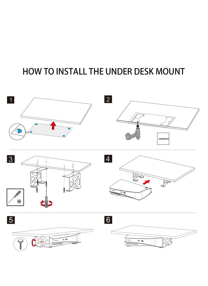 SONA - Under Desk Holder for PS5/PS5 Slim,Stealth Mount Compaitble with Playstation 5 Disc & Digital Edition Console,Space Saving,DP-05 - Image 1