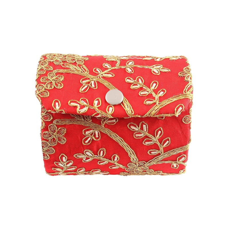 BINORI FASHIONS Rajasthani Style Royal Clutch Silk Batwa Bag Combo Wristlets Ethnic Potli for Women's Zari Work Bridal - Image 5