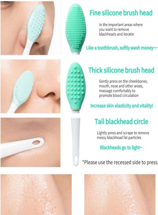 KitchenFest® Silicone Painless Double Sided Lip/Nose Exfoliating for Blackheads/Whiteheads Remover Cleaning Soft Bristles Brush, (M, 2) - Image 3