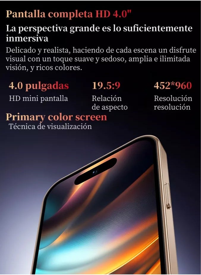 SOYES SOYES S16 pro max (M16 Pro) 3G Mini Smartphone, Small 4.0" HD Screen 2GB RAM 16GB ROM 5MP Camera Dual SIM with Face ID WhatsApp - Gold  - Image 4
