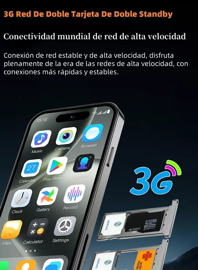 هاتف ذكي صغير SOYES S16 pro max (M16 Pro) 3G, صغير بشاشة 4.0 بوصة عالية الدقة وذاكرة وصول عشوائي 2 جيجابايت وذاكرة وصول عشوائي 16 جيجابايت وكاميرا 5 ميجابكسل وشريحة اتصال مزدوجة مع معرف الوجه واتس اب - ذهبي