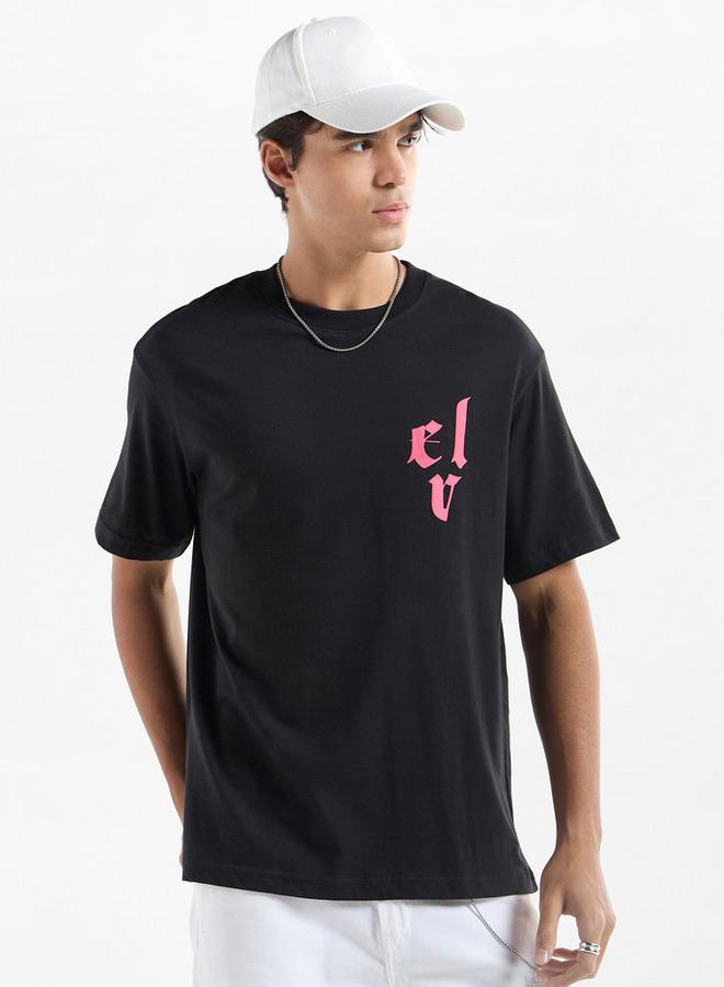 سبلاش فيڤ تيشيرت بياقة ضيقة وأكمام قصيرة وطبعات تنين - Image 1