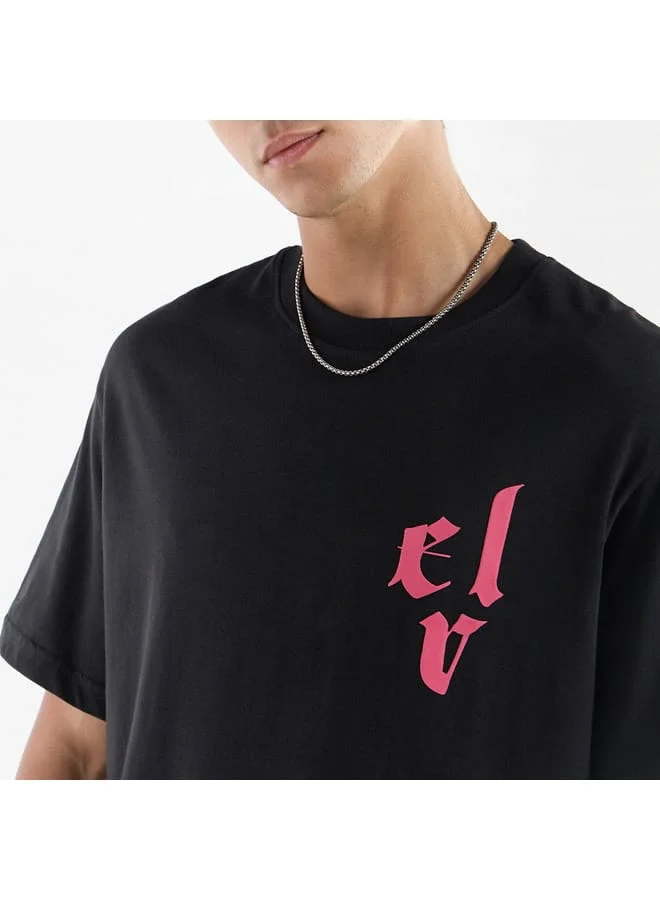 Splash FAV Dragon Print T-shirt with Crew Neck and Short Sleeves