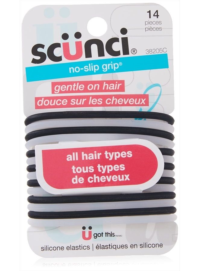 Scunci No-Slip Grip The Evolution Hair Ties, Black 14 ea - Image 1