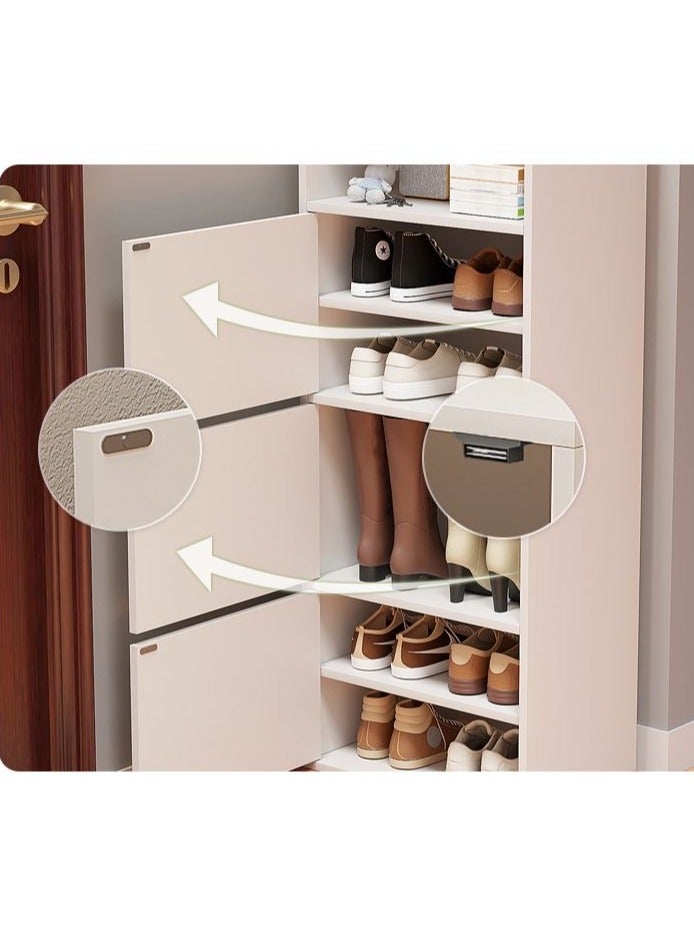 fashionhome Premium Space-Saving Multilayer Vertical Shoe Cabinet Stylish Dust-Proof and High Capacity Shoe Rack with doors for Small Spaces  White 180x43x30 cm - Image 5