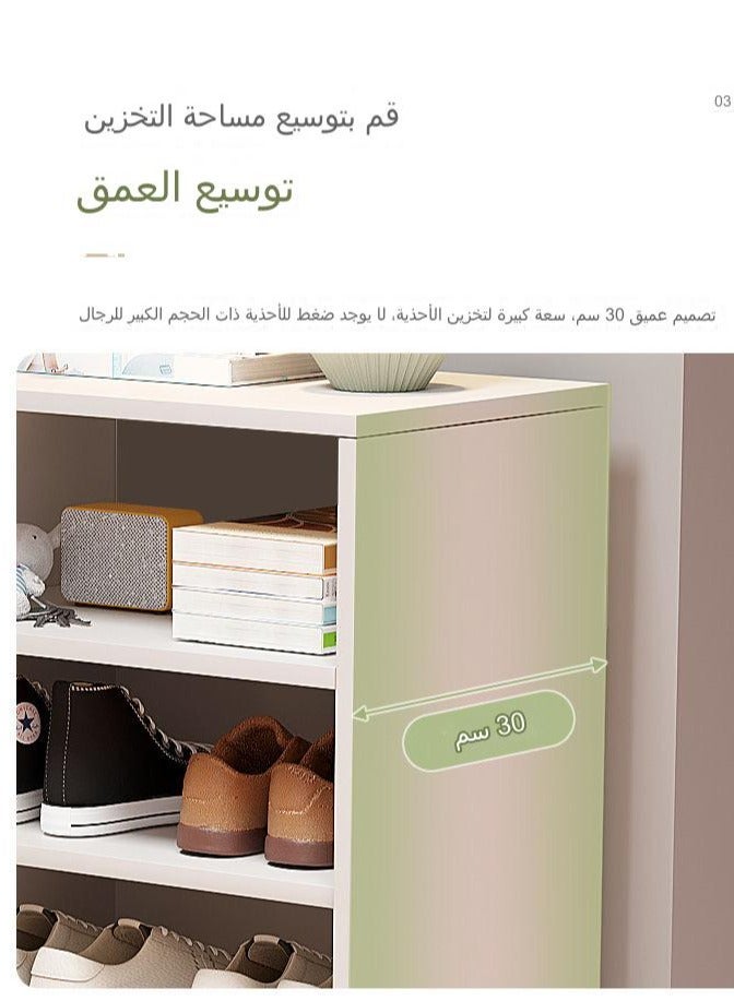 fashionhome Premium Space-Saving Multilayer Vertical Shoe Cabinet Stylish Dust-Proof and High Capacity Shoe Rack with doors for Small Spaces  White 180x43x30 cm - Image 2