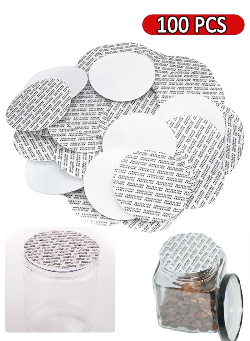 Pressure Sensitive Seals for Bottle Lids, Easy-to-Use Cap Liners for Plastic & Glass Jars, Waterproof Tamper-Proof Foam Seals, No Machine Needed, Strong Seal for Food, Medicine, Cosmetics, 7-Layer Leak-Proof Gasket (Diameter 80mm/100 Pieces)  - Image 1