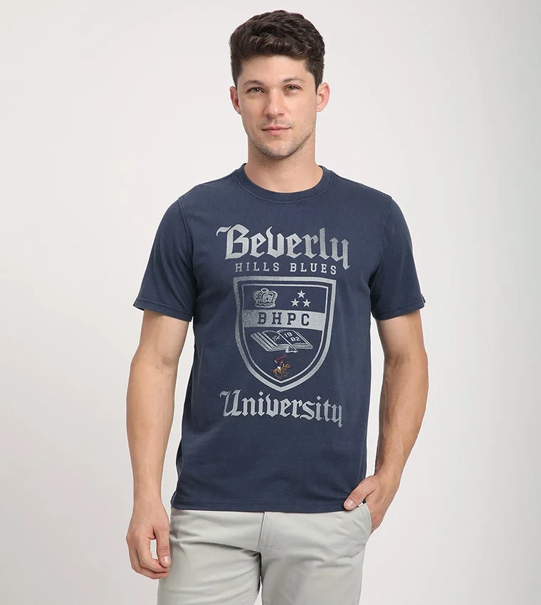 BEVERLY HILLS POLO CLUB Beverly Hills Polo Club Printed Crew Neck Short Sleeves T-Shirt