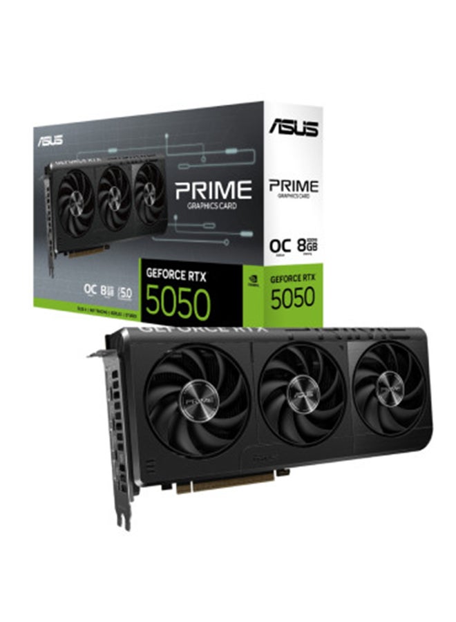 أسوس بطاقة الرسوميات Prime GeForce RTX™ 5050 8GB GDDR6 OC Edition (PCIe® 5.0، 8GB GDDR6، HDMI®/DP 2.1، 2.5-slot، مراوح Axial-tech، Dual BIOS) - Image 1