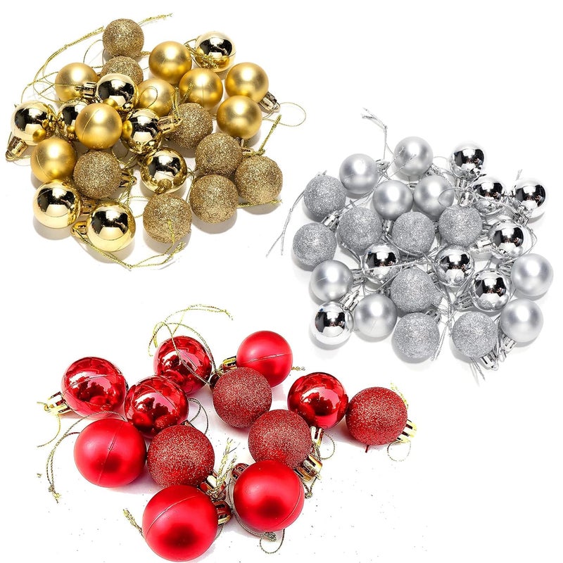 Partunay Pack of 36 Pcs Red Golden Silver Ball Christmas Xmas Tree Hanging Ornaments Xmas Christmas Decoration Item Christmas Ornaments - Image 5