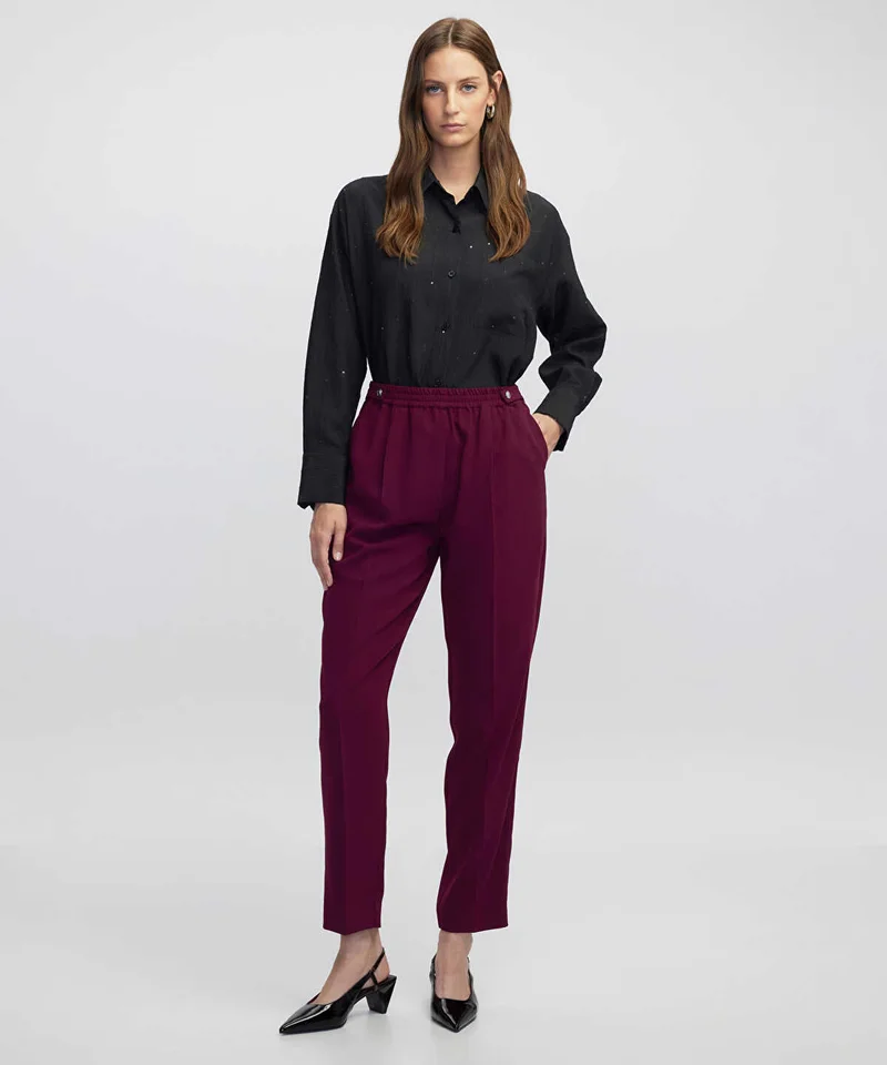 ايبيكيول Elastic Waist Carrot Trousers