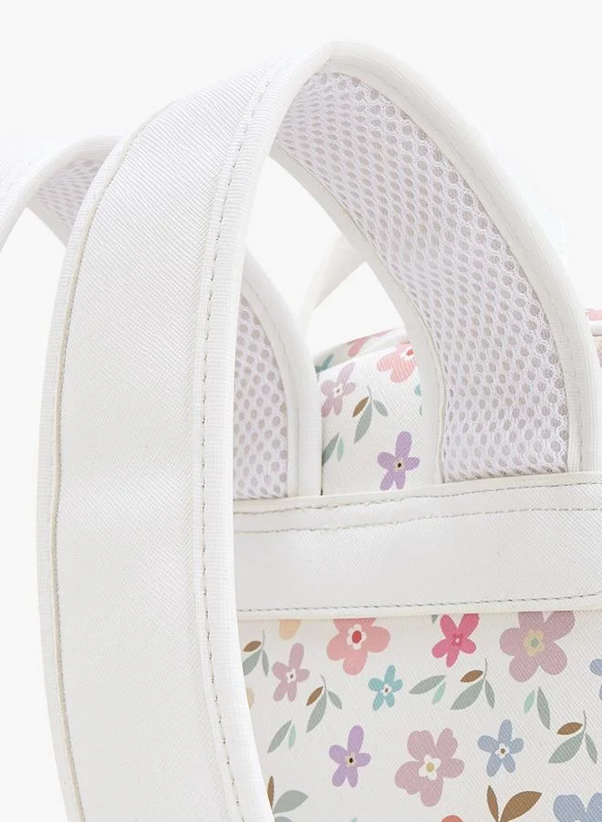 Missy Floral Print Backpack With Padded Shoulder Pads