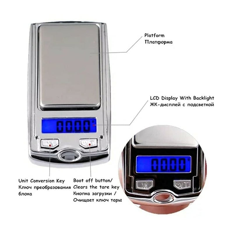200 G / 0.01G Mini Digital Pocket Scale, Precision Mini Portable Gram Scale with Ring Keychain, Multi-Function Car Key Shape Electronic Scale for Jewelry, Food (Silver) - Image 4