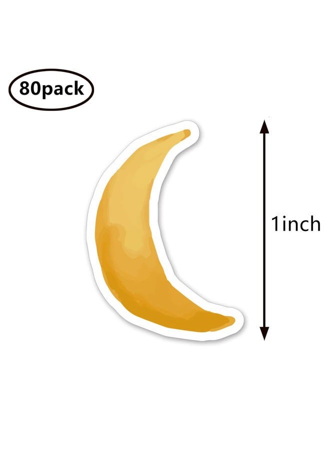 GUVSPTI Moon Stickers 1in for Scrapbooking, Arts, Craft, Kids DIY, Journals 80-Pack - Image 2