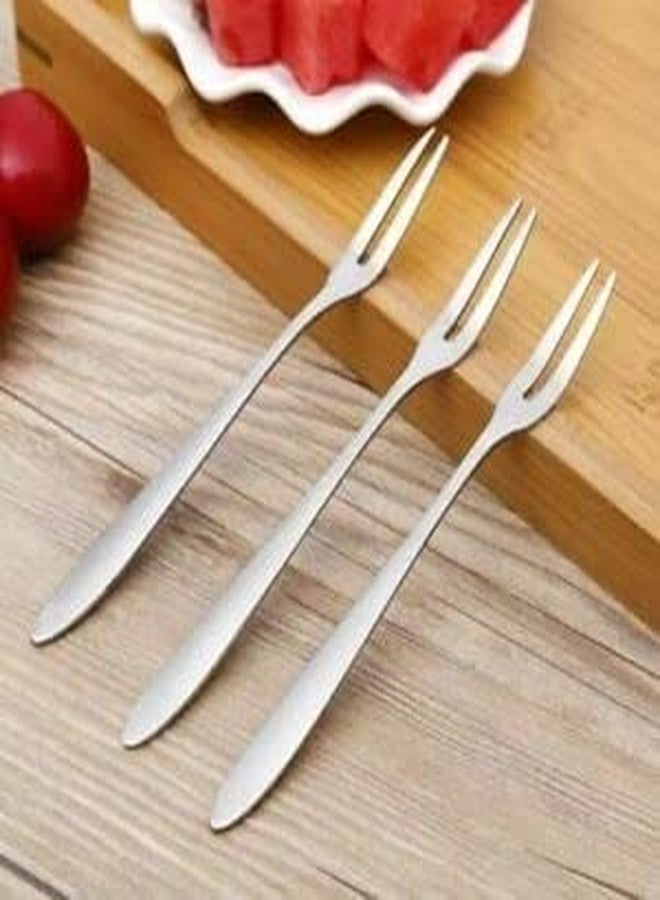 VishList12 Pieces Stainless Steel Fruit Forks for Home & Kitchen, Fruit Picks, Kids, Snacks, Fruits and Dessert, Small Fruit Fork (Pack of 12, Silver) - Image 3