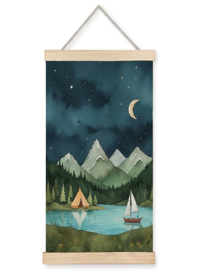 Exqcom Forest Mountain Nature Landscape Wall Decor, Camping Nursery Wall Art Poster, Nature Scenery Posters for Kids Boys Girls Nursery Room Bedroom Playroom, 12x16 Inches - Image 1