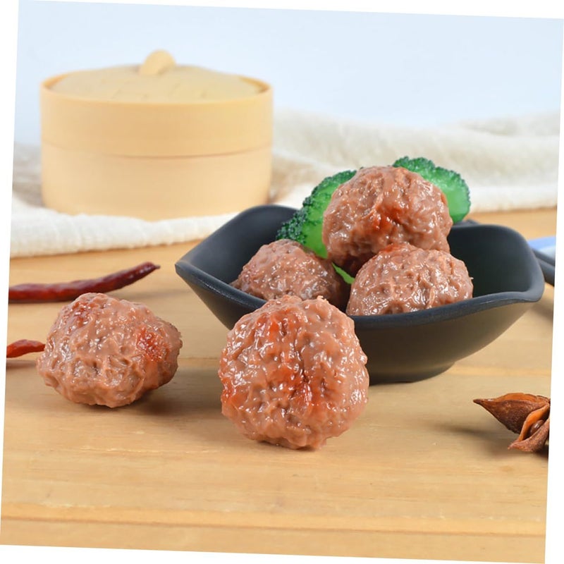 6Pcs Realistic Artificial Beef Meatball Model For Kitchen Decor Photography Display - Image 5