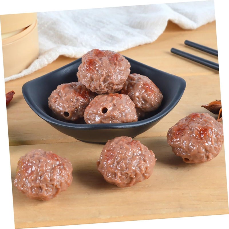 6Pcs Realistic Artificial Beef Meatball Model For Kitchen Decor Photography Display - Image 4
