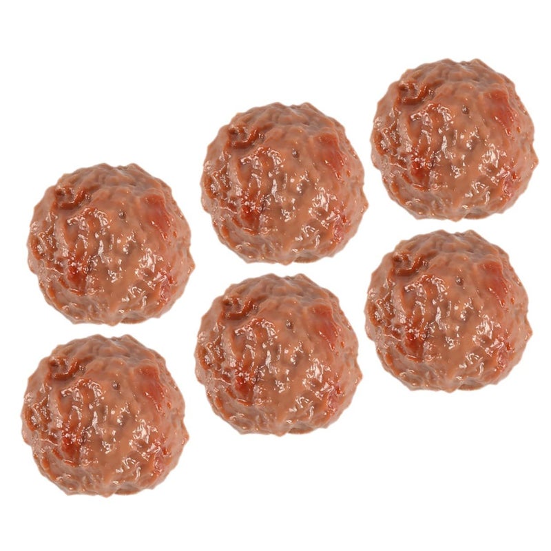 6Pcs Realistic Artificial Beef Meatball Model For Kitchen Decor Photography Display - Image 2