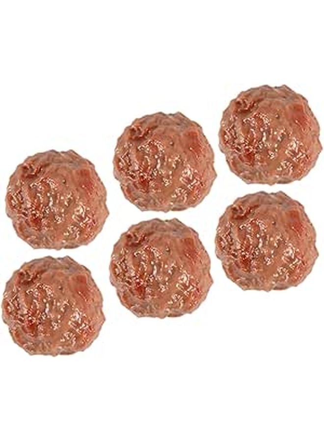 6Pcs Realistic Artificial Beef Meatball Model For Kitchen Decor Photography Display - Image 1
