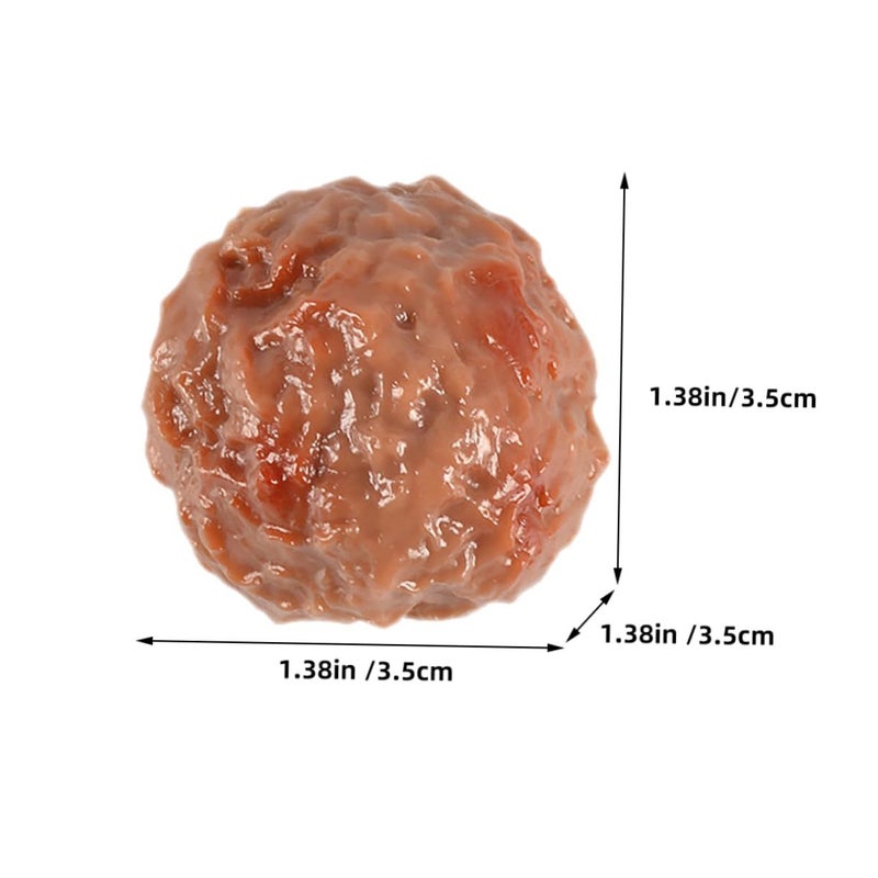 6Pcs Realistic Artificial Beef Meatball Model For Kitchen Decor Photography Display - Image 3