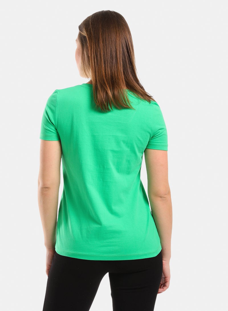 belle V Neck Slip On Heather Tee - Image 3