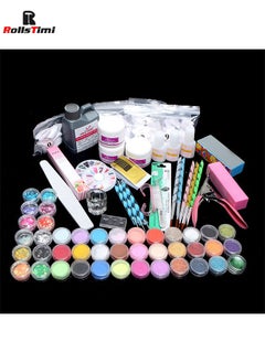 RollsTimi  Acrylic Powder Shiny Glitter Nail Art Decoration, Professional DIY Nail Kit Nail Art Tools Combo Set Gel Nail Art Kit Nail Tools Supplies  - Image 1