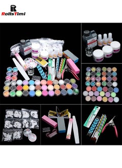 RollsTimi  Acrylic Powder Shiny Glitter Nail Art Decoration, Professional DIY Nail Kit Nail Art Tools Combo Set Gel Nail Art Kit Nail Tools Supplies  - Image 3