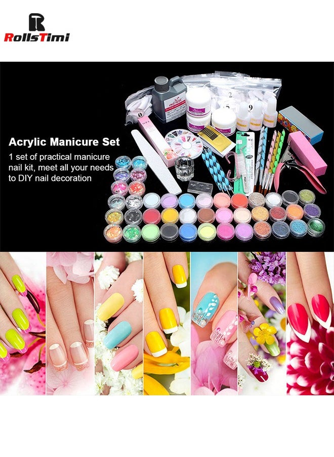 RollsTimi  Acrylic Powder Shiny Glitter Nail Art Decoration, Professional DIY Nail Kit Nail Art Tools Combo Set Gel Nail Art Kit Nail Tools Supplies  - Image 5