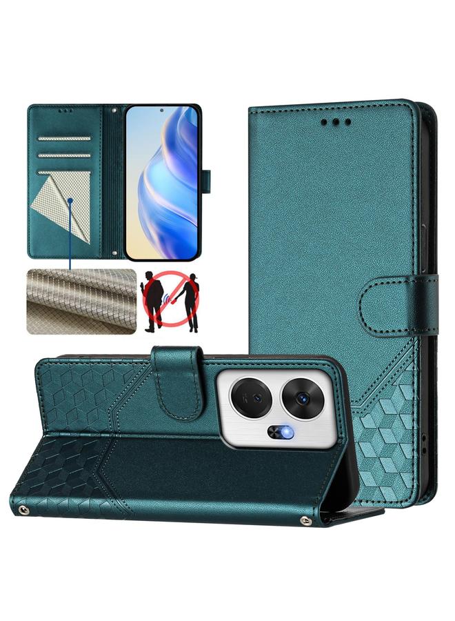 اس-توب جراب هاتف itel P55+ المصنوع من الجلد بنقش قرص العسل بتقنية RFID - Image 1