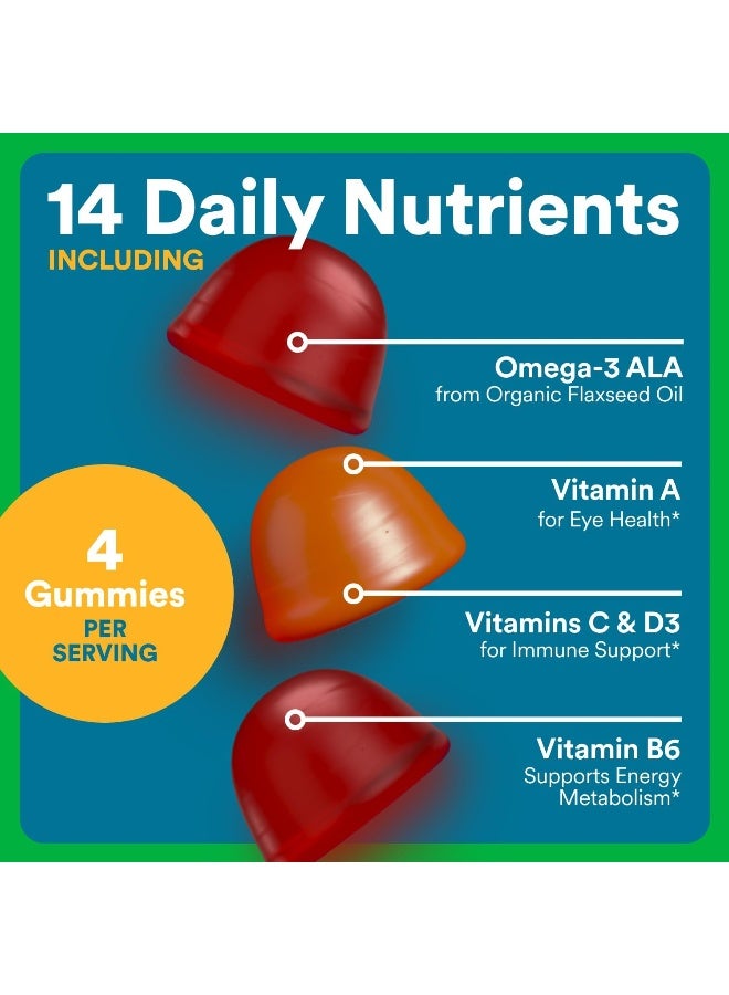 SmartyPants Multivitamin for Men, Organic Gummies: Methylfolate, Omega 3 (ALA), Vitamin D3, C, Vitamin B12, B6, A, K & Zinc for Immune Support, Biotin, Vegetarian, 120 Gummies (30 Day Supply) - Image 4