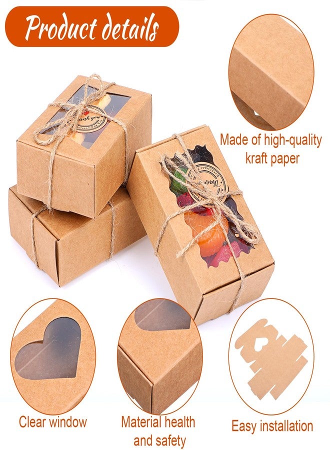Lemecima 100 Pcs Soap Boxes for Homemade Soap with Clear Windows, 5 Designs Paper Gift Packaging Boxes 3.5 x 2.4 x 1.2 Inch, Includes Thank You Tags & Jute Twine for Treats, Candies, Cookies - Image 3