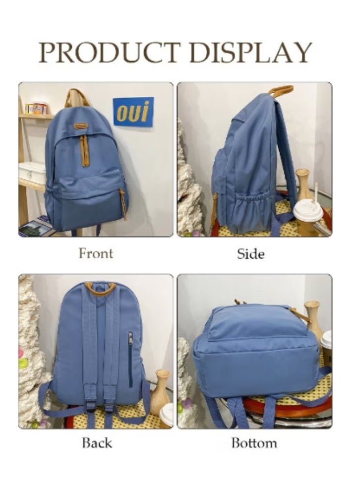 DUNISO Fresh Blue Backpack | Lightweight, Waterproof & Versatile for Students - Image 3