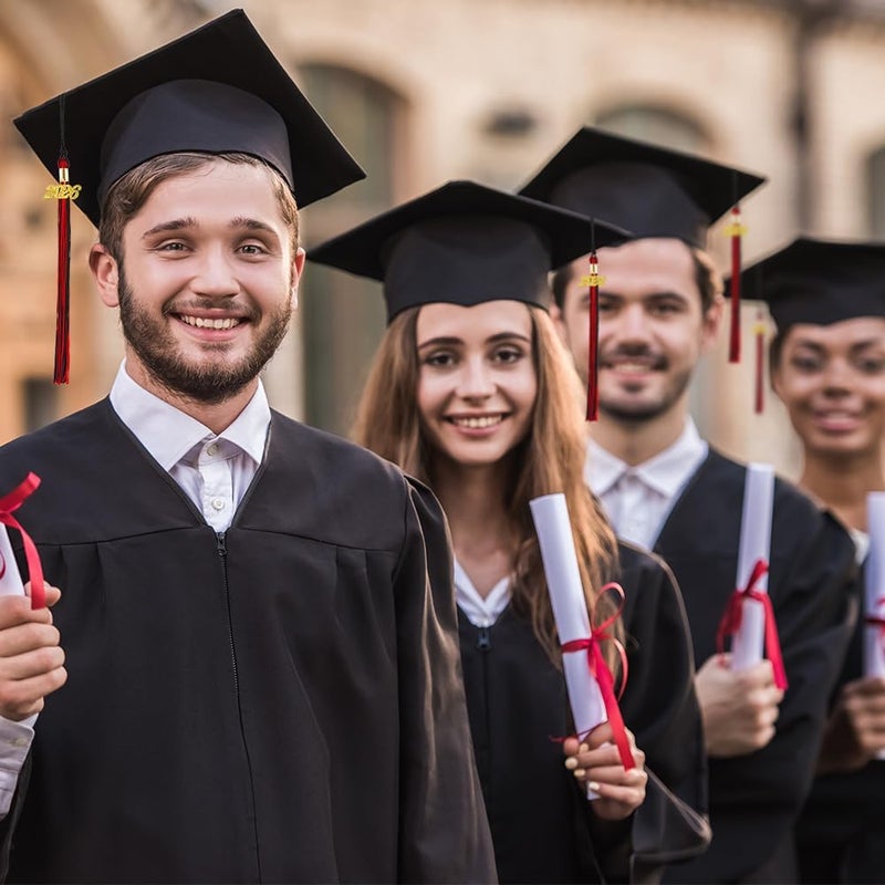 شرابة التخرج 2026، شرابة التخرج 2026، شرابات قبعة التخرج الأكاديمية 2026 مع قلائد تاريخية ذهبية للخريجين، زينة قبعة التخرج للخريجين، أحمر وأسود - Image 2