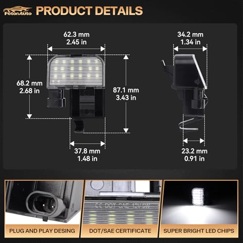 FetonAuto Full LED Under Hood Light Assembly for 1999-2006 Chevy Silverado GMC Sierra 1500 2500 3500, Super Bright White Hood Lamp for Suburban Yukon Tahoe Cadillac Escalade Chevrolet Avalanche, etc - Image 3