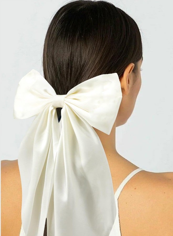 RHOSYN Large Satin Silk Hair Bow Clips Solid Color Big Bowknot Barrettes Hair Accessories For Girls and Women (PK-2) - Image 5