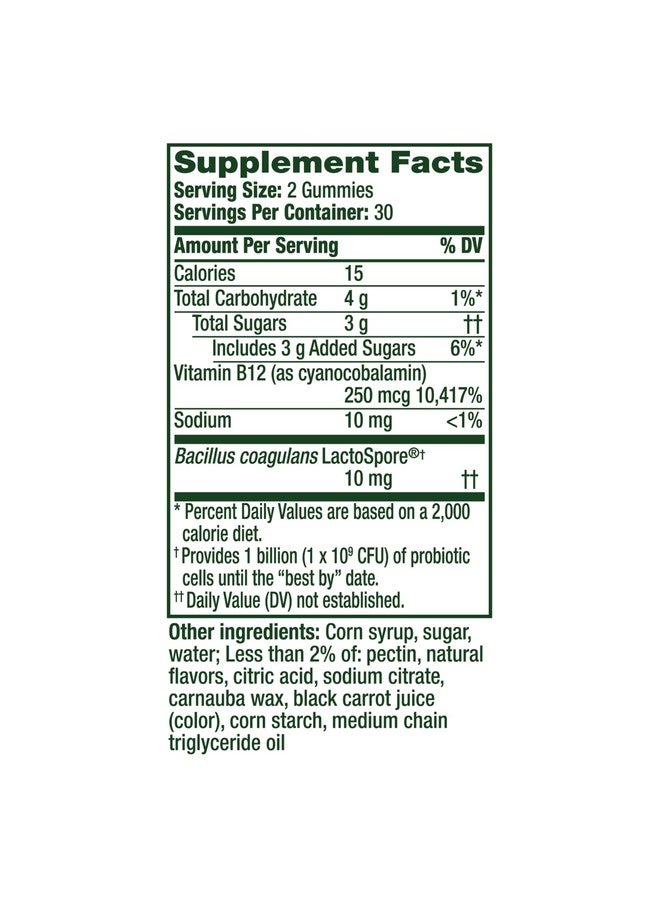 Align Probiotic, Bloating Relief + Food Digestion, Probiotics for Women and Men, Probiotic Helps Soothe Occasional Bloating*, With Vitamin B12 to Help Break Down Food into Cellular Energy*,60 Gummies - Image 2