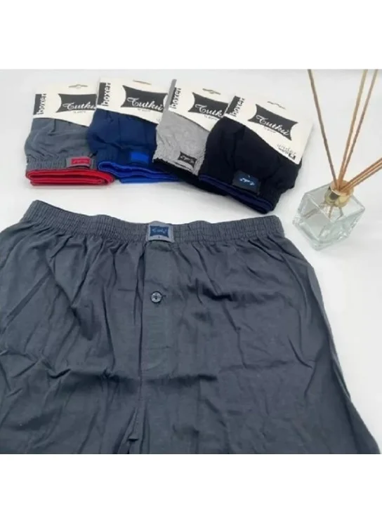 Tutku Passion Men's Combed Cotton Plain Boxer 5 Pieces