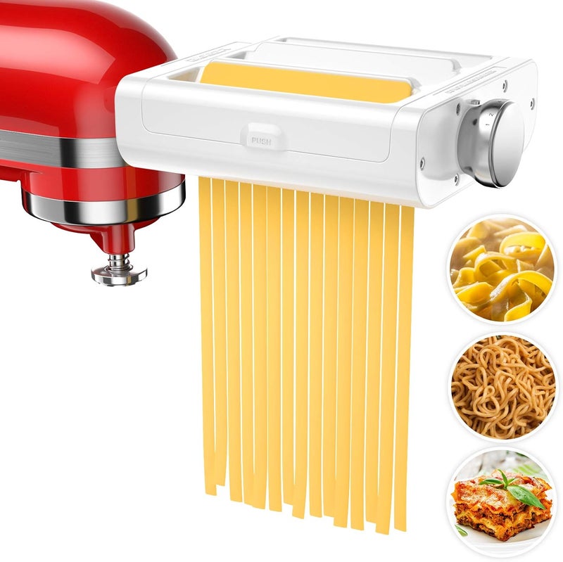 RETHONE Pasta Maker Attachment for KitchenAid Stand Mixers -3 in 1 Set Pasta Attachments includes Pasta Roller, Spaghetti Fettuccine Cutter, Pasta Machine Attachment Accessories for KitchenAid - Image 1