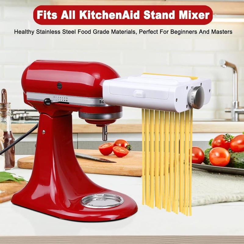 RETHONE Pasta Maker Attachment for KitchenAid Stand Mixers -3 in 1 Set Pasta Attachments includes Pasta Roller, Spaghetti Fettuccine Cutter, Pasta Machine Attachment Accessories for KitchenAid - Image 3