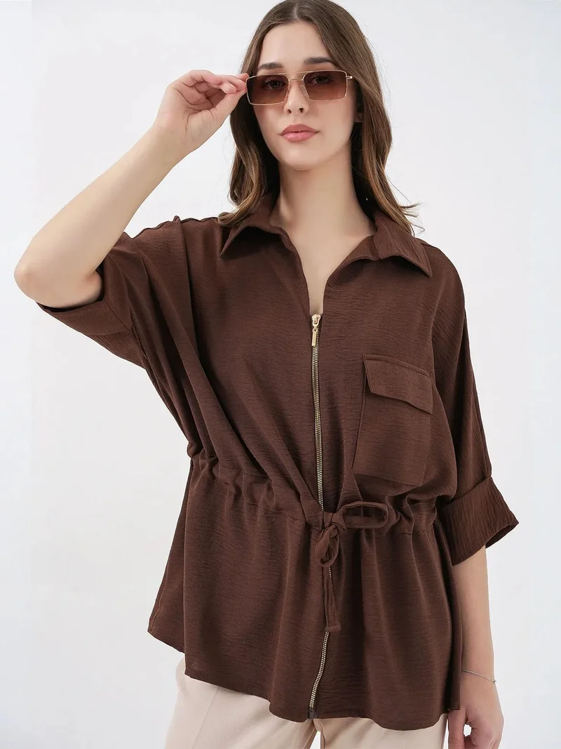 بيغ دارت BDART Textured Zippered Shirt with Pocket