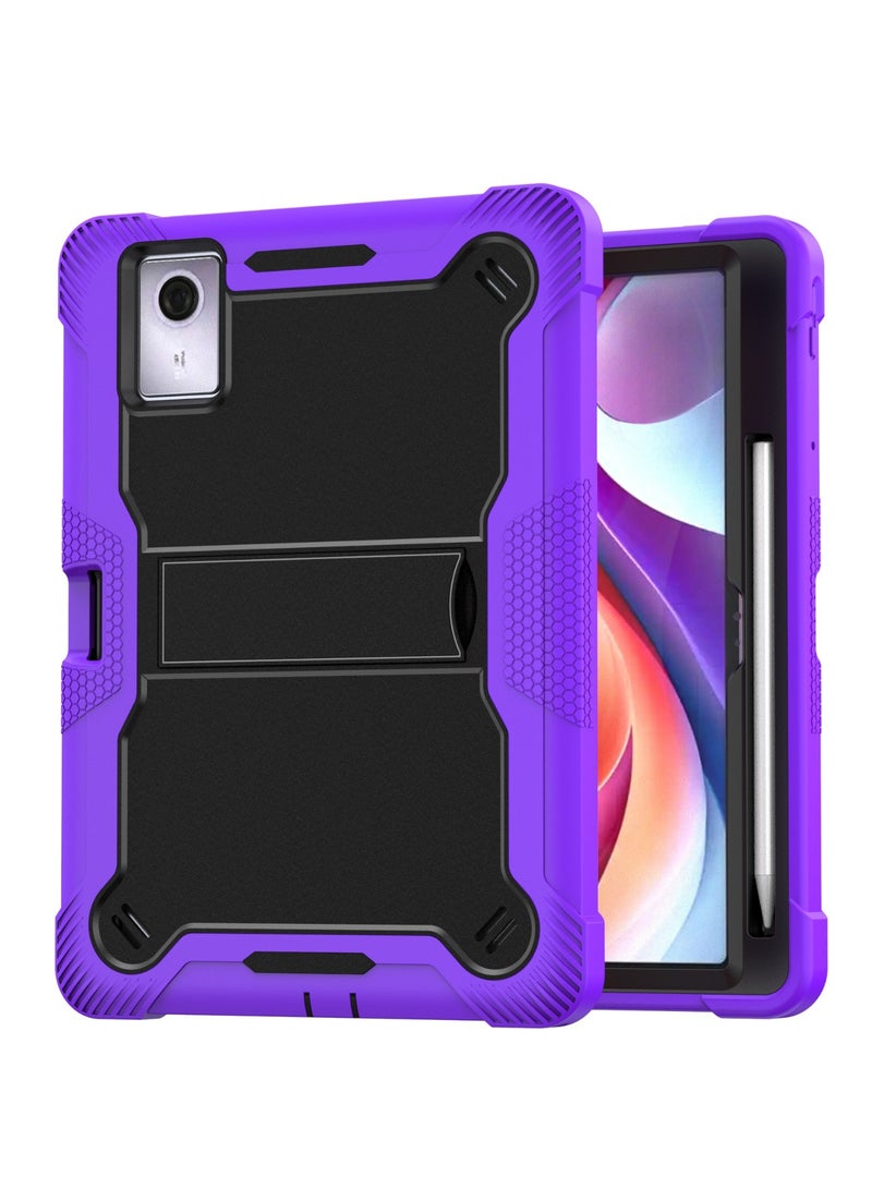 Compatible with Lenovo Idea Tab 11 inch 2025 (TB-336ZU/TB-336FU) Kids Case, with Kickstand  Pen Holder, Rugged Shockproof Heavy Duty Soft Silicone Hard PC Hybrid Case