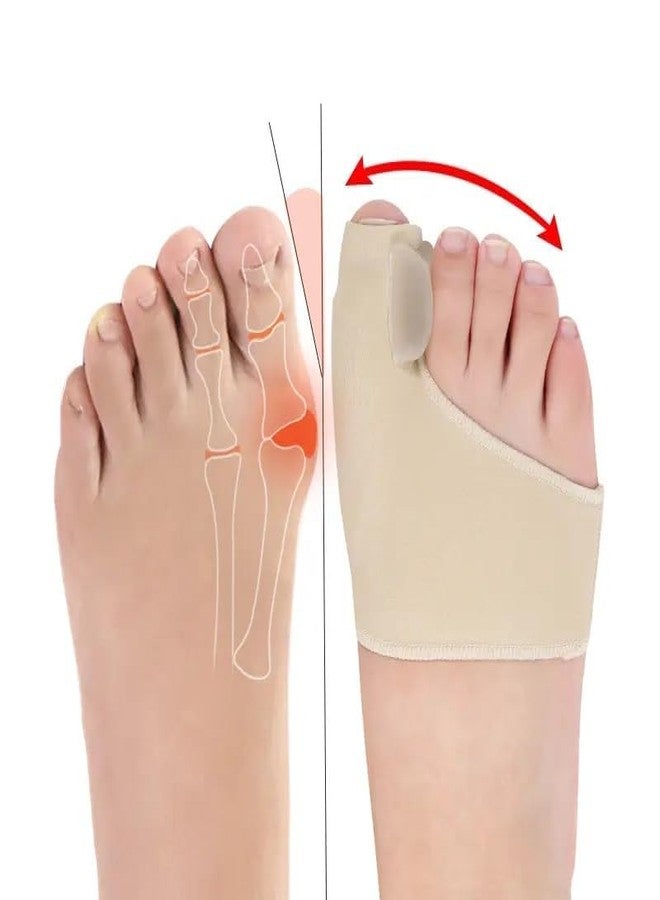 Trujve 1 Pair Unisex Bunion Corrector Washable Silicone Gel Pad Toe Separator with Relief Gel Pad Cushion, Toe Brace, Spacers, Fits with Shoe and Socks for Men and Women - Image 2
